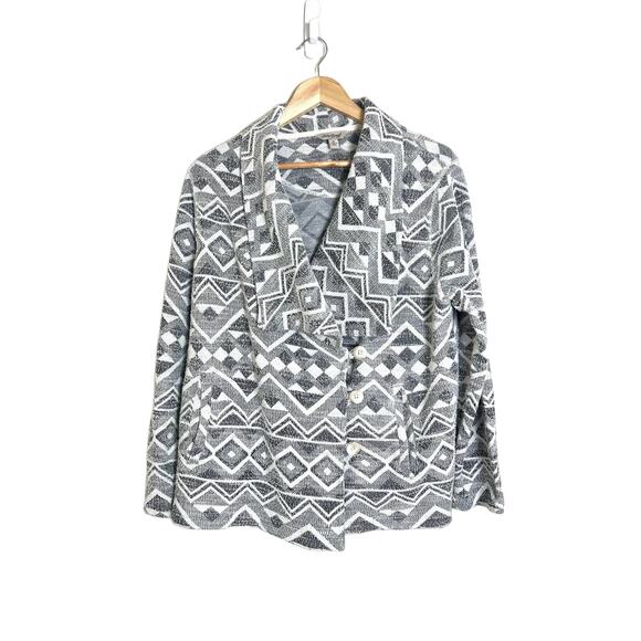 Lucky Brand Women's Plus Size Boho Aztec Knit Blazer Jacket Casual Size 1X - Picture 1 of 12